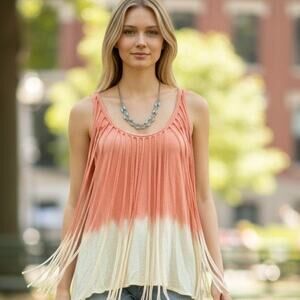 Zara Collection ombré fringe festival tank top